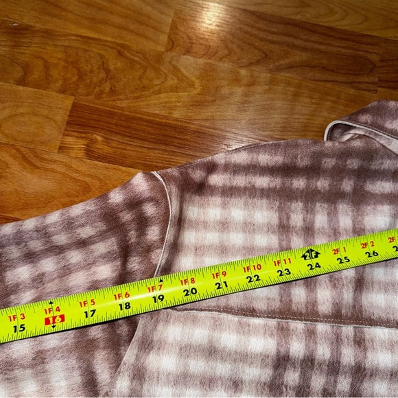 Workshop Republic Beige Flannel Faux Leather Suede Shacket Snap Buttons - Picture 13 of 13